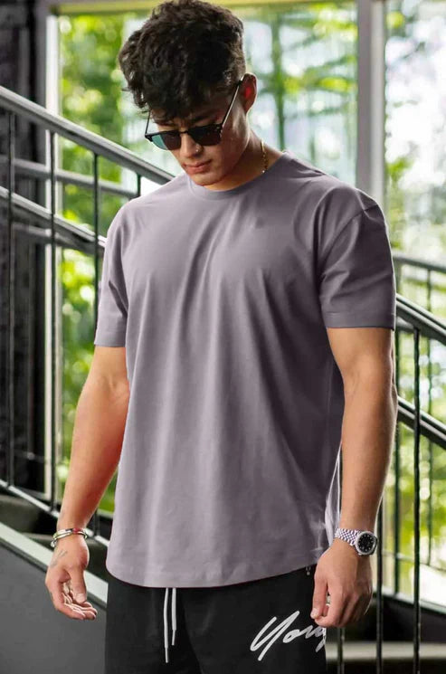 Men's Essentials Curved Loose Fit Short Sleeve Tee Shirt