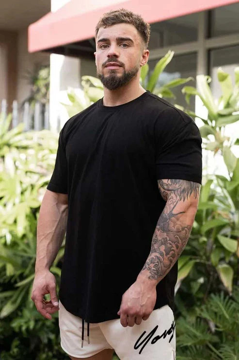 Men's Essentials Curved Loose Fit Short Sleeve Tee Shirt